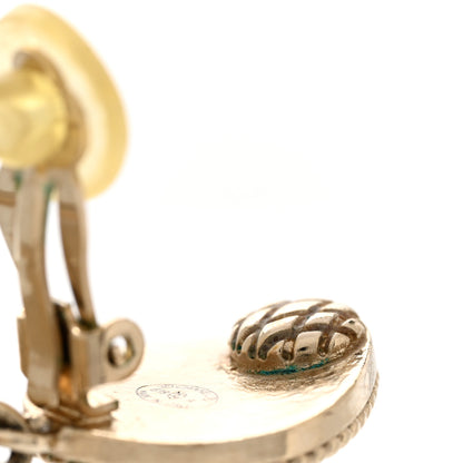 Chanel Metal Gripoix Along The Nile Clip On Earrings Gold Orange 5 of 5
