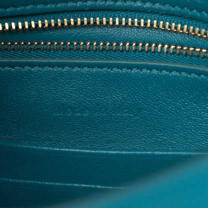 Celine Grained Calfskin Small Trotteur Teal Blue 6 of 11