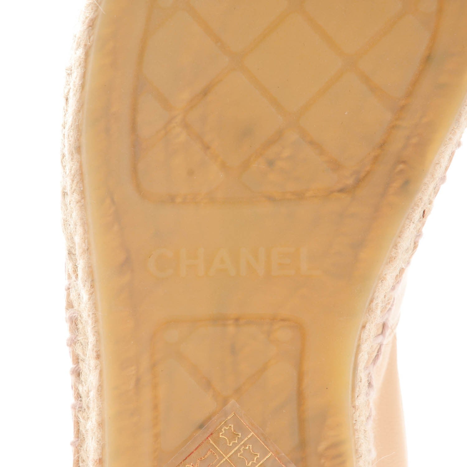 Chanel Lambskin CC Espadrilles 37 Beige Black 6 of 9