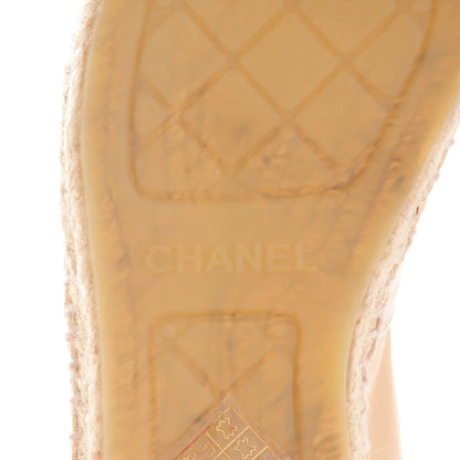 Chanel Lambskin CC Espadrilles 37 Beige Black 6 of 9