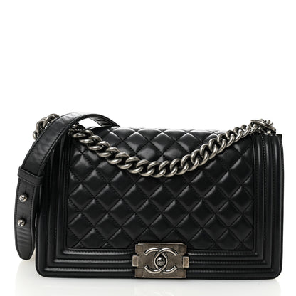 Chanel Lambskin Quilted Medium Boy Flap Black 1 of 10