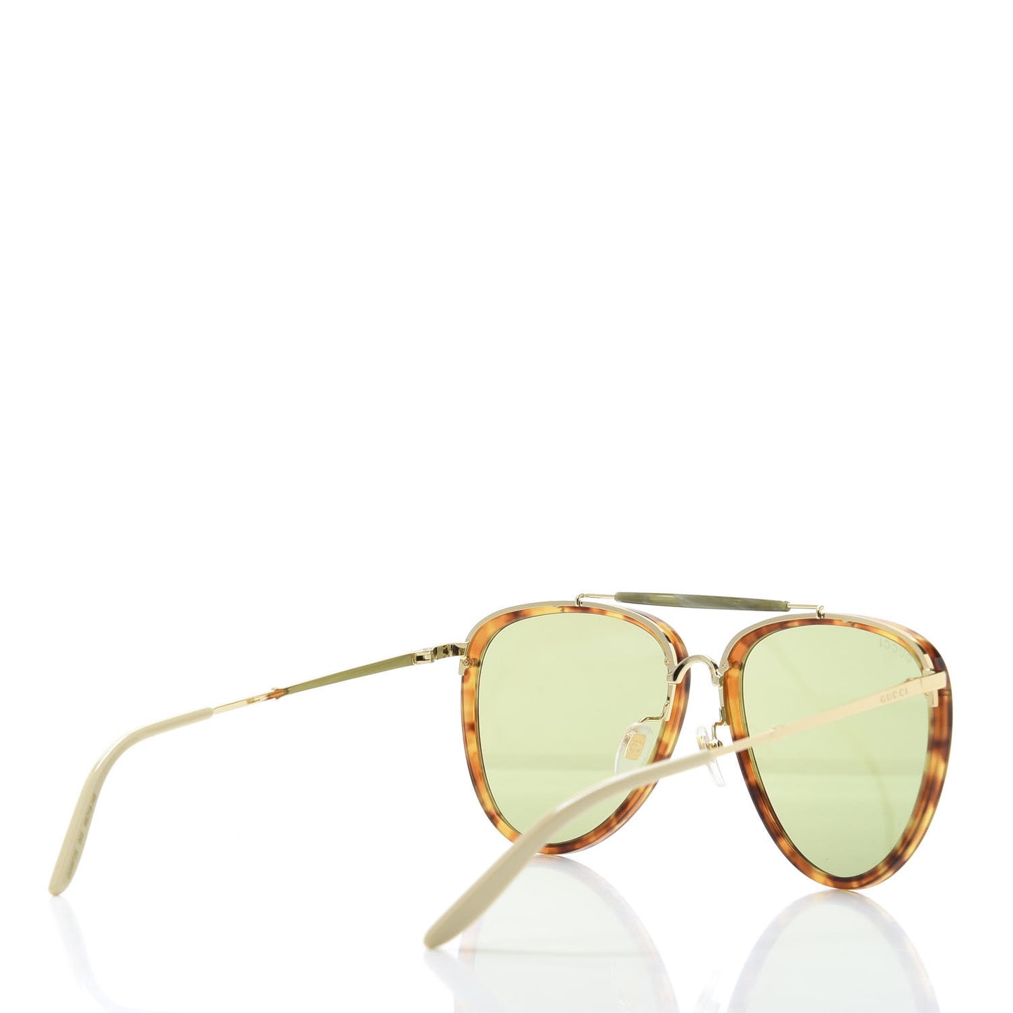 Aviator Sunglasses GG0672S Havana Gold Green