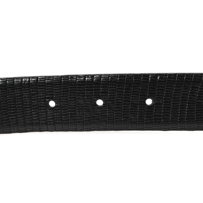 Chanel Lizard Embossed Calfskin Gripoix Poured Glass Along The Nile CC Belt 90 36 Black 3 of 7