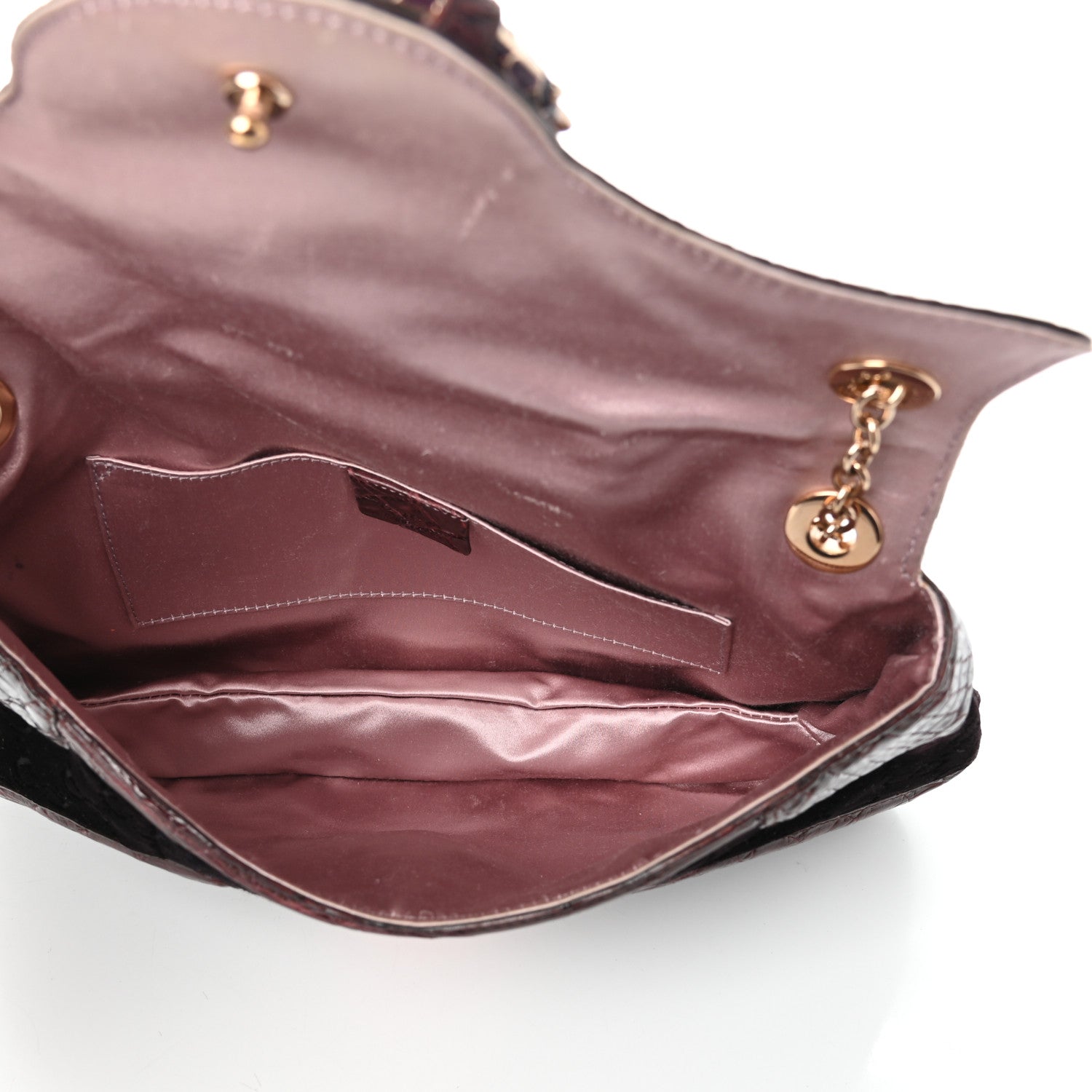 Gucci Velvet Monogram Crocodile Tom Ford Jeweled Dragon Shoulder Bag Purple Pink 5 of 9
