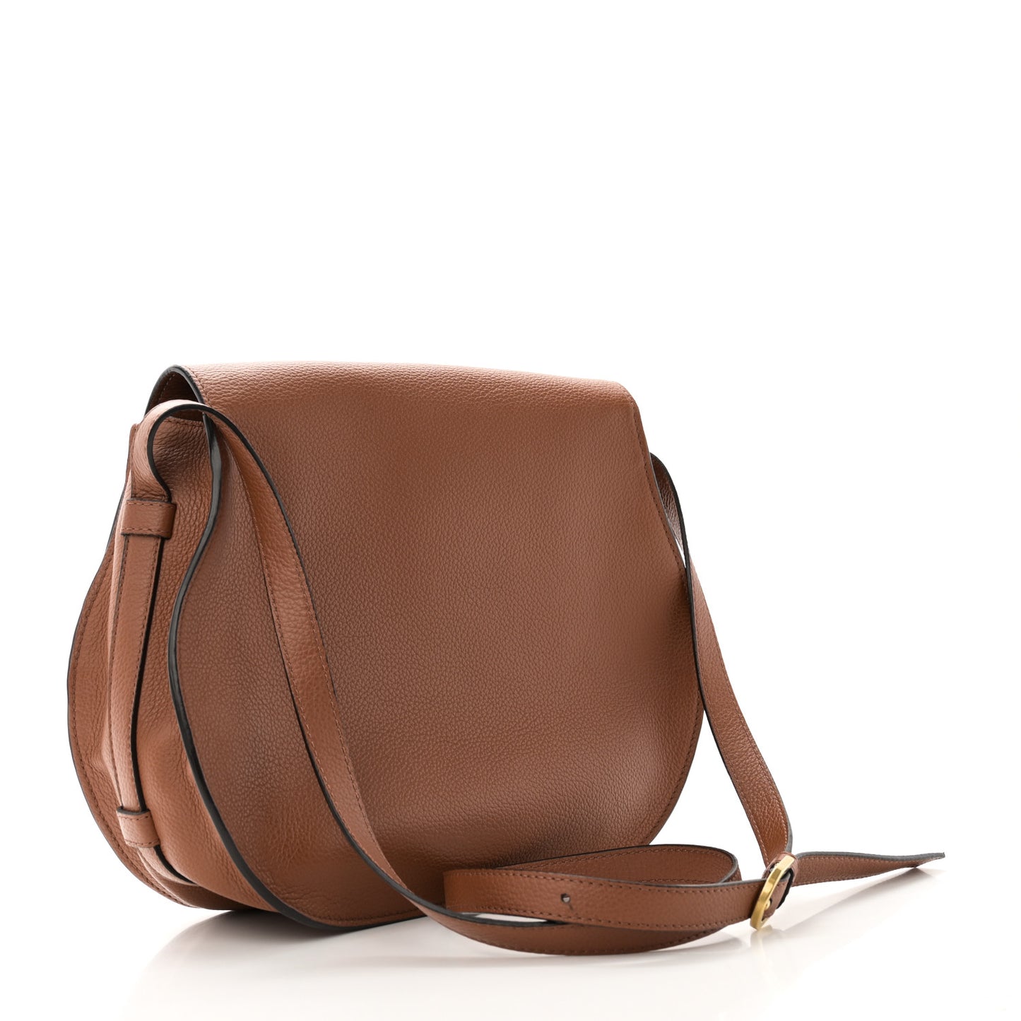 Calfskin Medium Marcie Round Crossbody Bag Tan