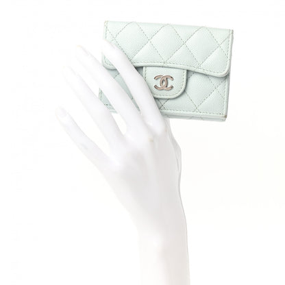 Chanel Caviar Quilted Double Flap Wallet Light Blue 2 of 12