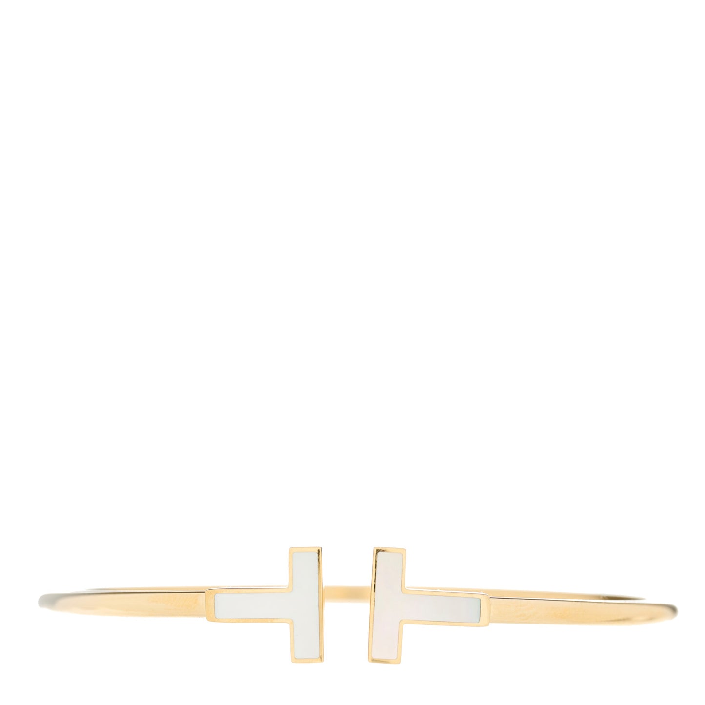 18K Yellow Gold Mother of Pearl T Wire Bracelet