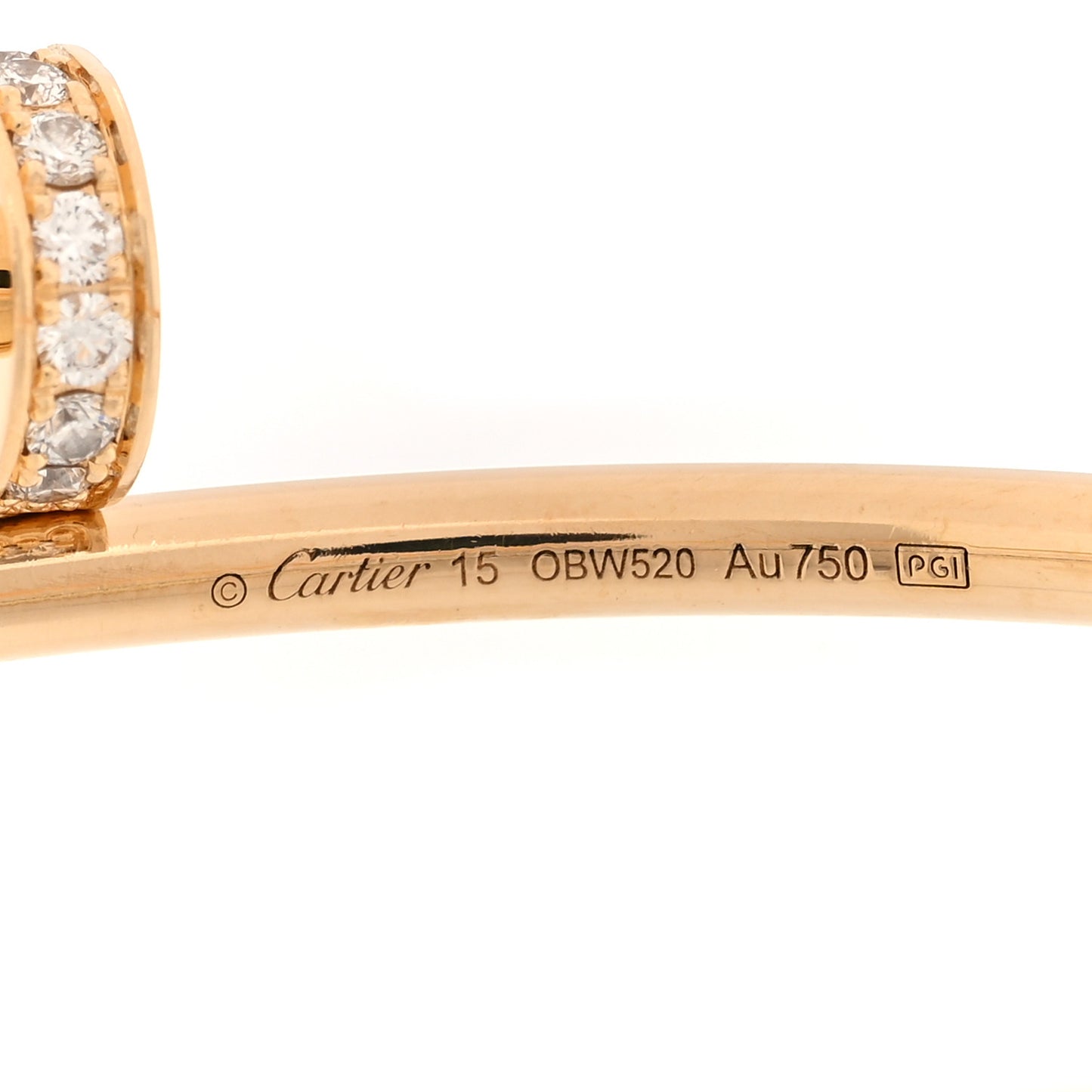 18K Yellow Gold Diamond Small Juste Un Clou Bracelet 16