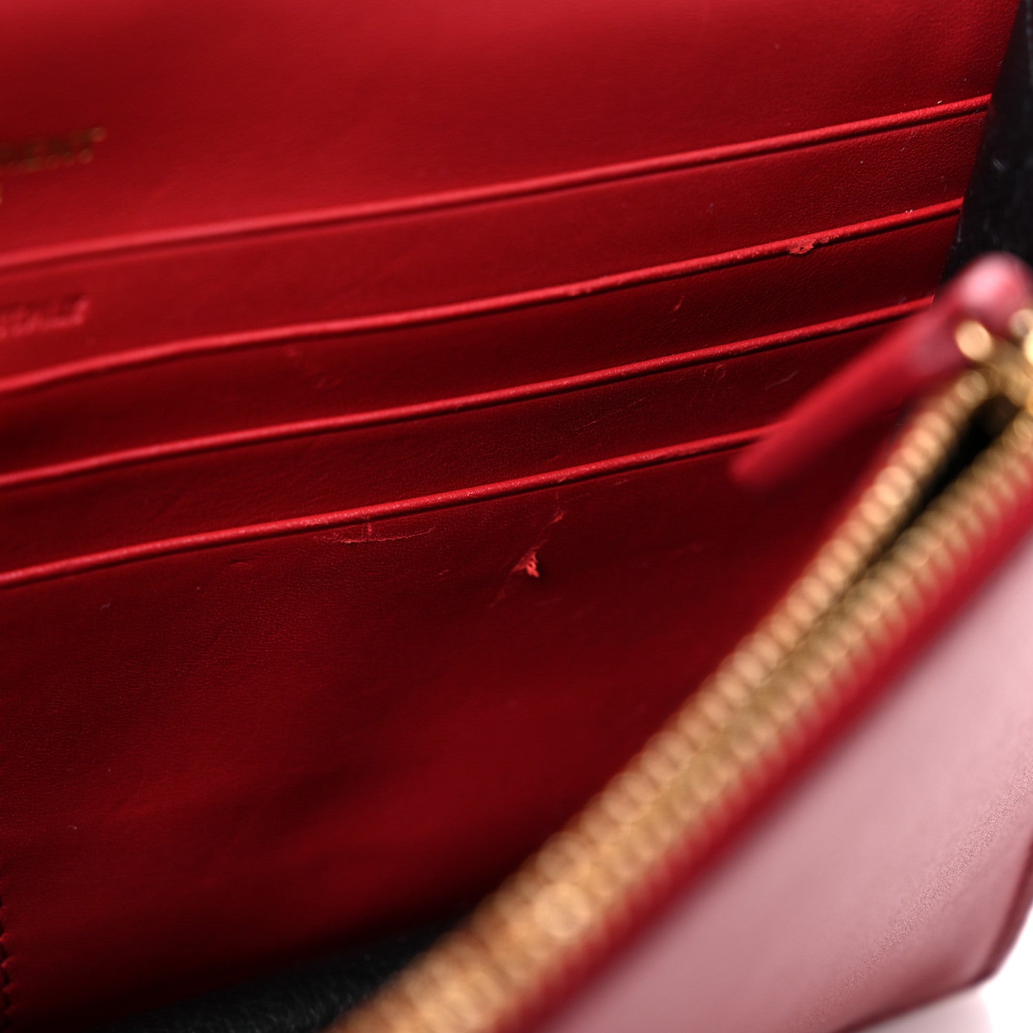 Saint Laurent Smooth Calfskin Classic Monogram Kate Tassel Chain Wallet New Lipstick 9 of 13