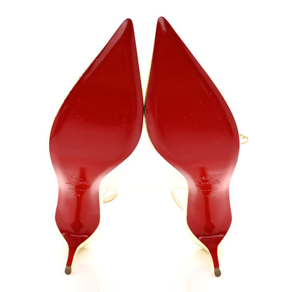 Christian Louboutin Metallic Calfskin Snakeskin Effect Kate Lace-Up 85 Pumps 40 Gold 5 of 7