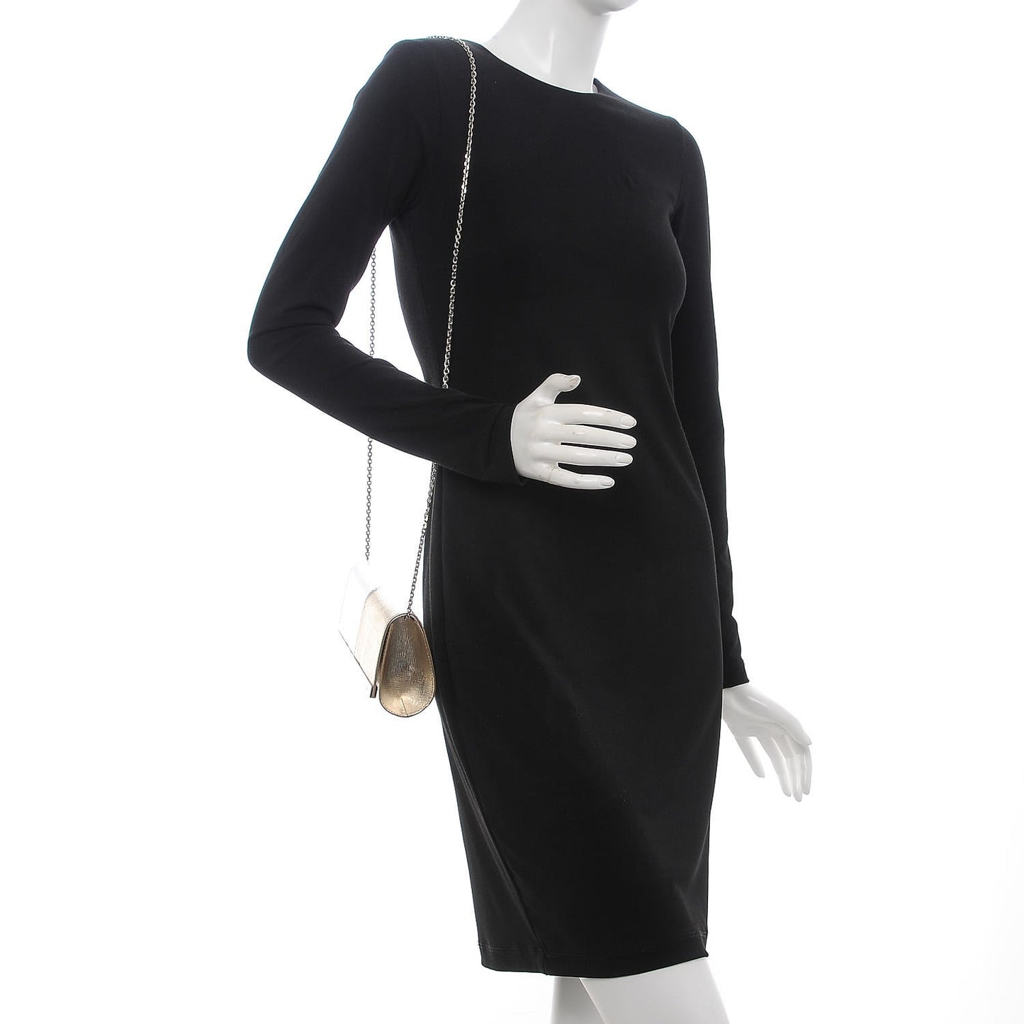 Vitello Mirror Elite Bi-Color Mini Rush Clutch Argento Champagne