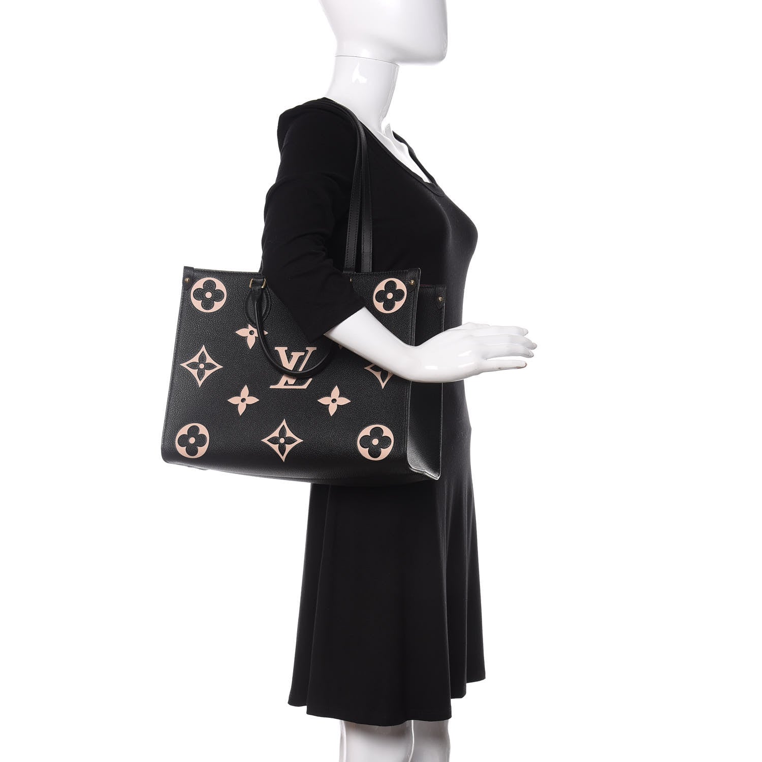 Louis Vuitton Empreinte Monogram Giant Onthego MM Black Beige 2 of 10