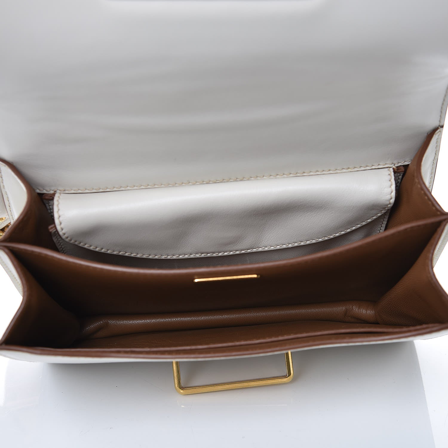 Prada City Calf Saffiano Laser Cut Cahier Bag Talco 5 of 12