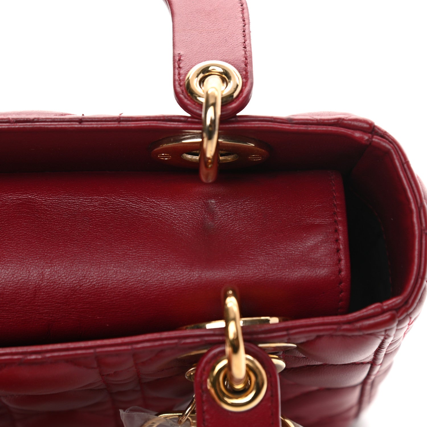 Christian Dior Lambskin Cannage Small Lucky Badges My Lady Dior Red 11 of 12