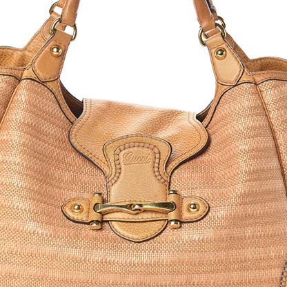 Gucci Straw Large New Pelham Shoulder Bag Tan 9 of 15