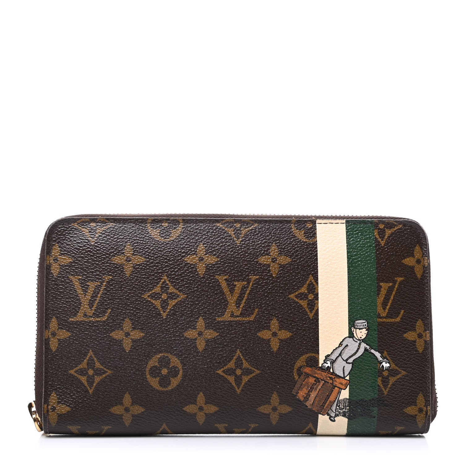 Louis Vuitton Monogram Groom Zippy Organizer Wallet Green 1 of 8