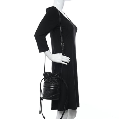 Alexander McQueen Calfskin The Soft Curve Drawstring Bag Black 2 of 10