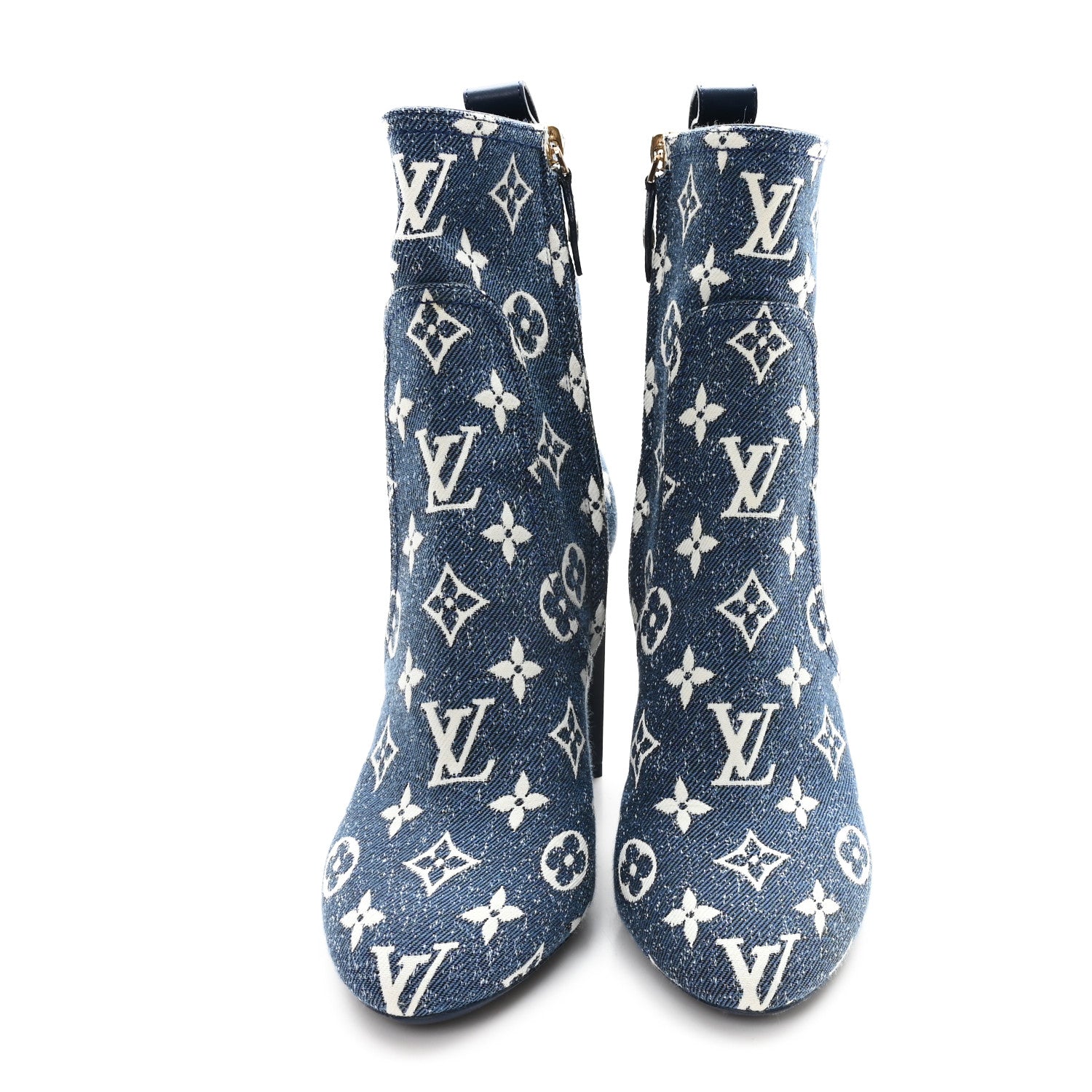 Louis Vuitton Denim Monogram Silhouette Ankle Boots 37 Navy Blue 3 of 9