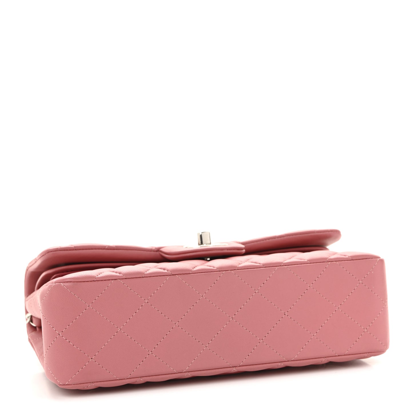 Lambskin Quilted Small Double Flap Pink