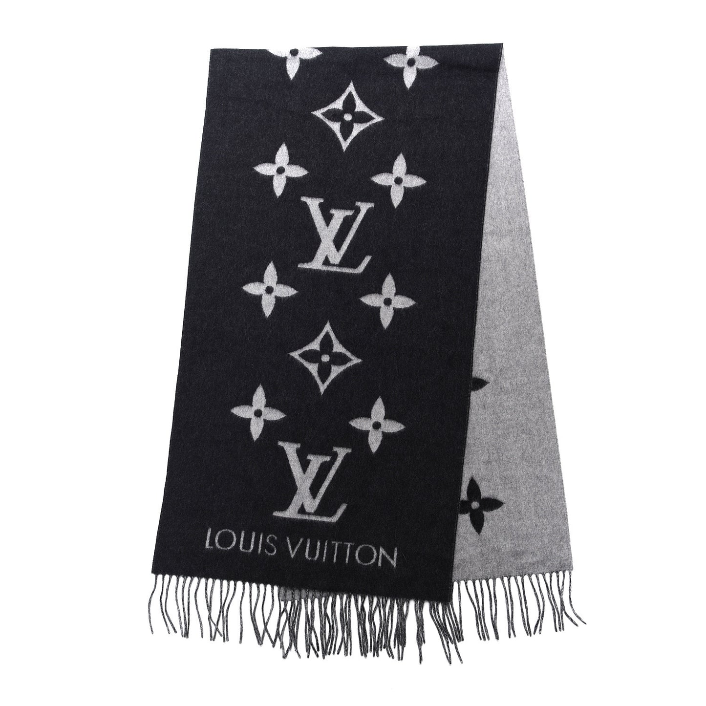 Cashmere Monogram Reykjavik Scarf Black