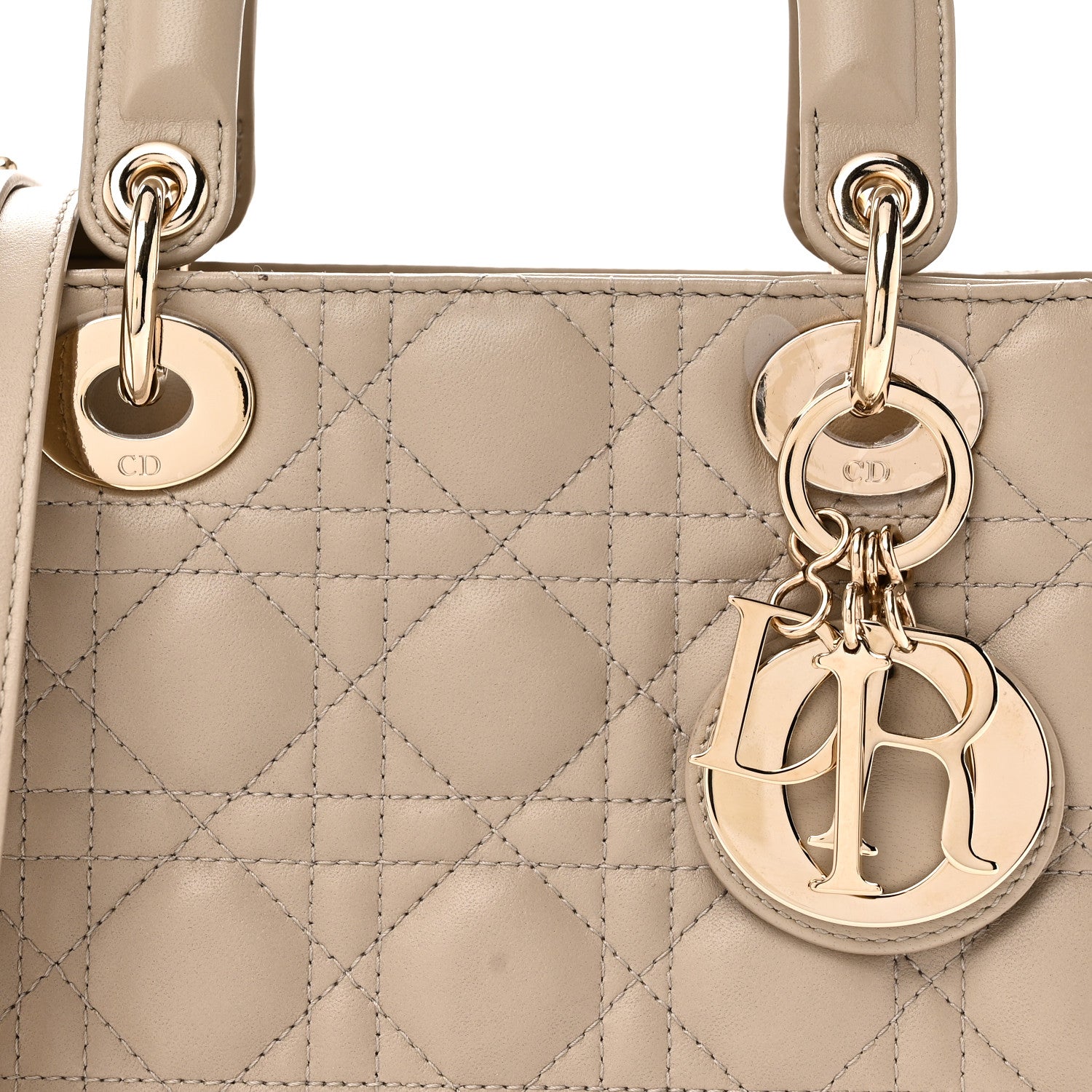 Christian Dior Lambskin Cannage Small My ABCDior Lady Dior Hazelnut 7 of 10