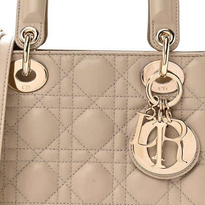 Christian Dior Lambskin Cannage Small My ABCDior Lady Dior Hazelnut 7 of 10