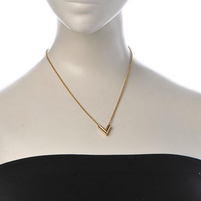 Louis Vuitton Essential V Necklace Gold 2 of 8
