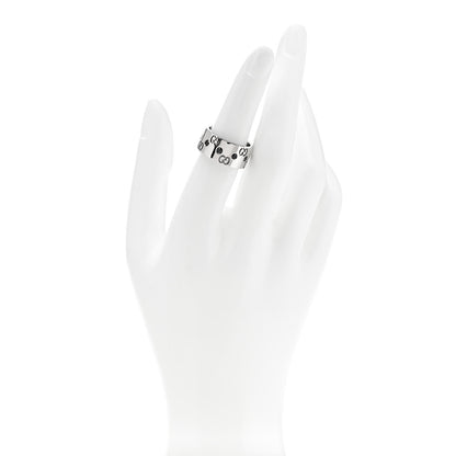 Gucci 18K White Gold Black Diamond Wide Icon Ring 53 6.25 2 of 6
