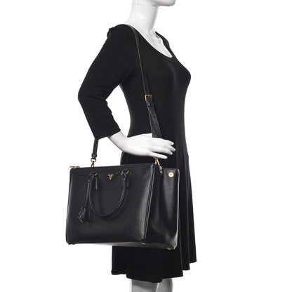 Prada Saffiano Large Galleria Double Zip Tote Black 3 of 10