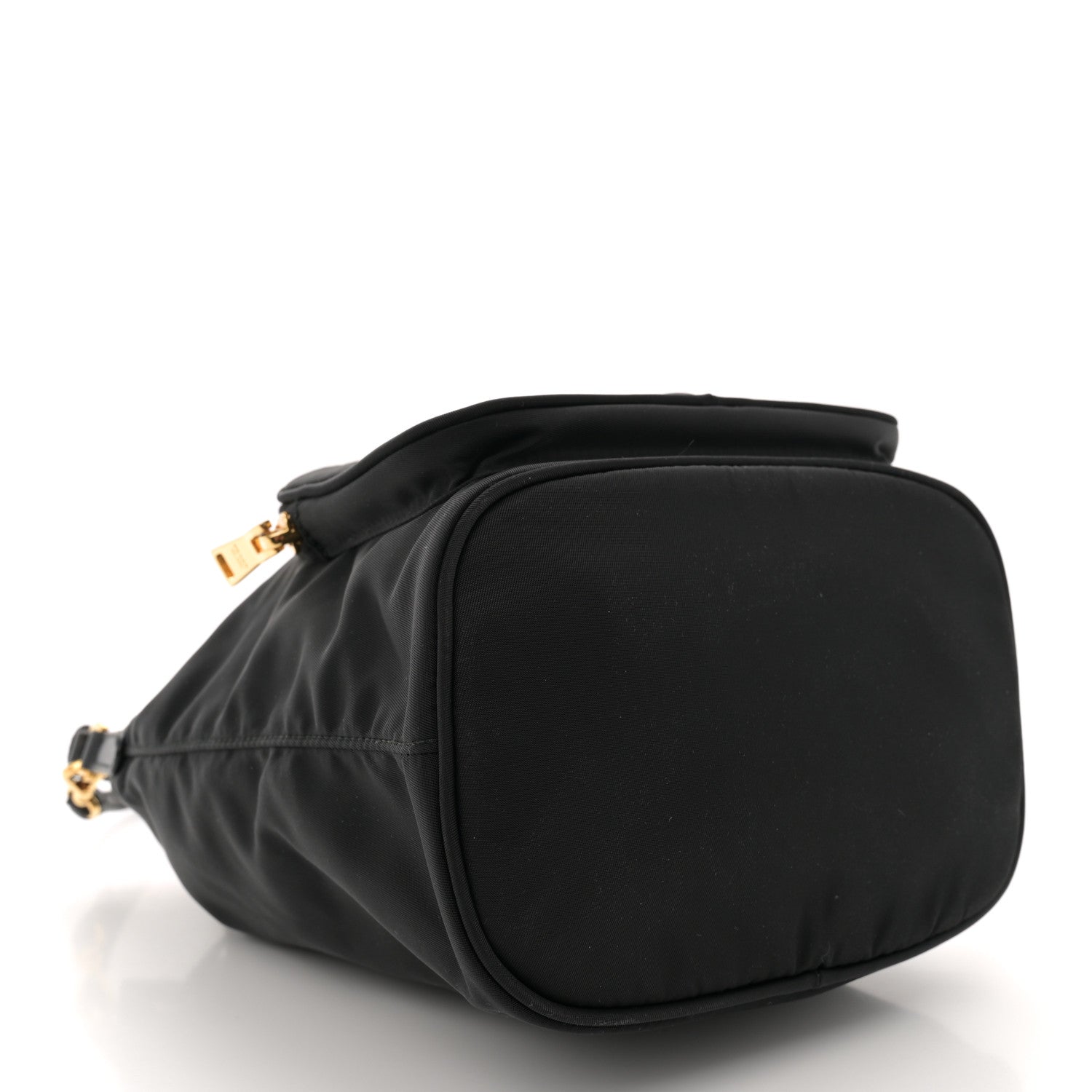Prada Saffiano Tessuto Nylon Mini Bucket Crossbody Bag Black 4 of 11