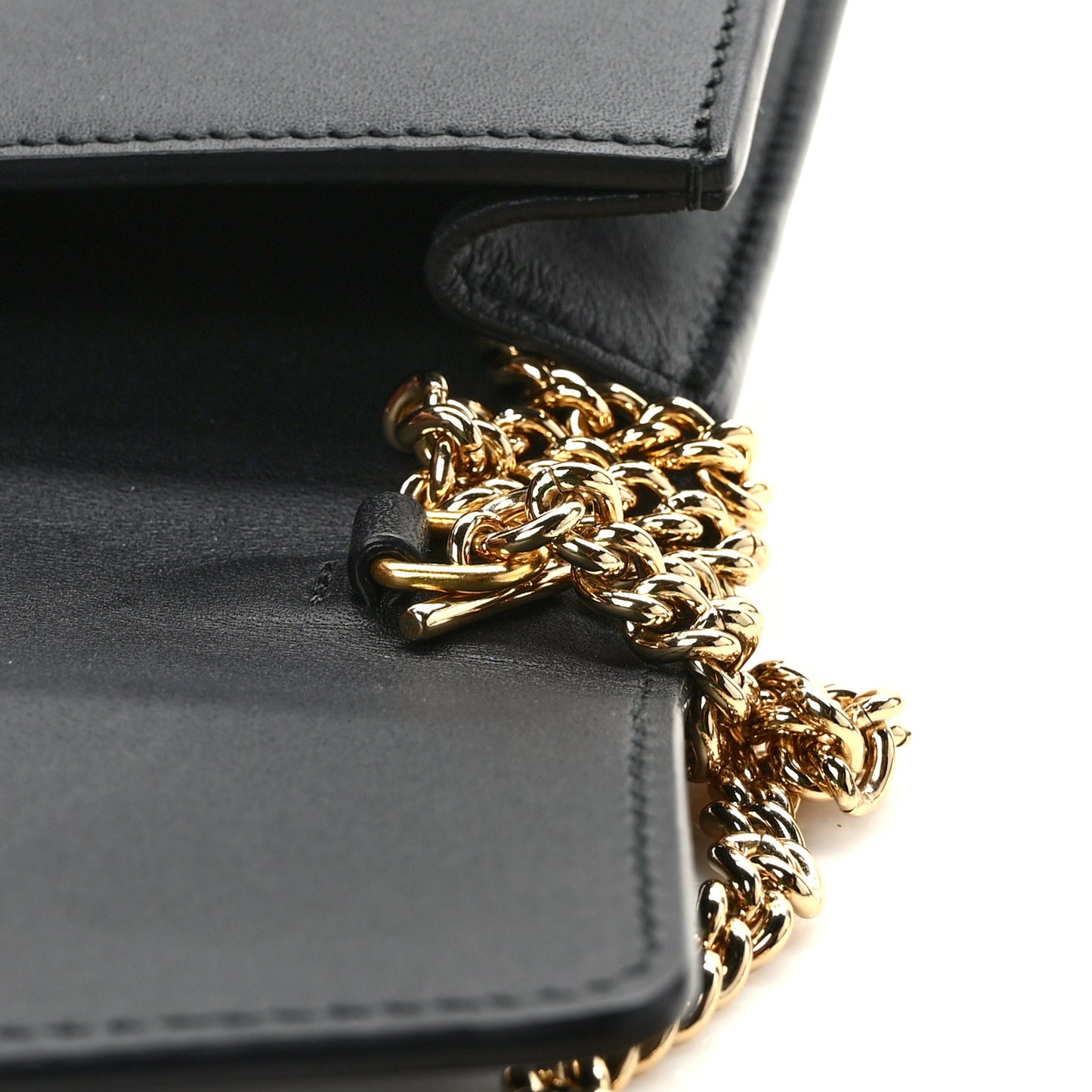 Calfskin Super Mini Sylvie Chain Shoulder Bag Black