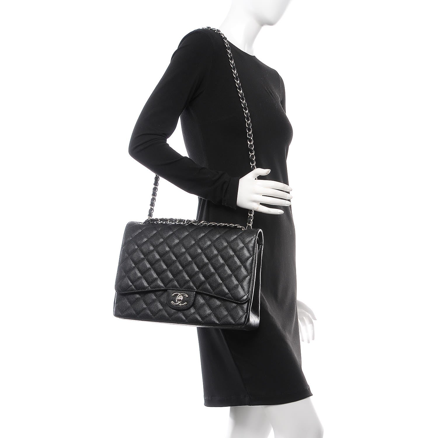 Chanel Caviar Quilted Maxi Double Flap Black 3 of 8