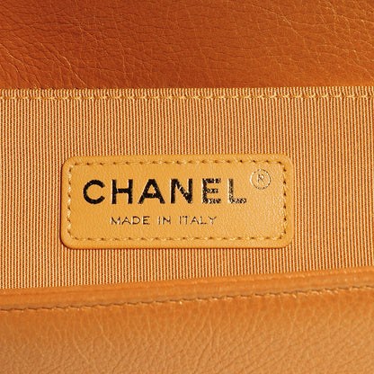 Chanel Iridescent Calfskin Quilted Medium Boy Flap Dark Gold 8 of 9