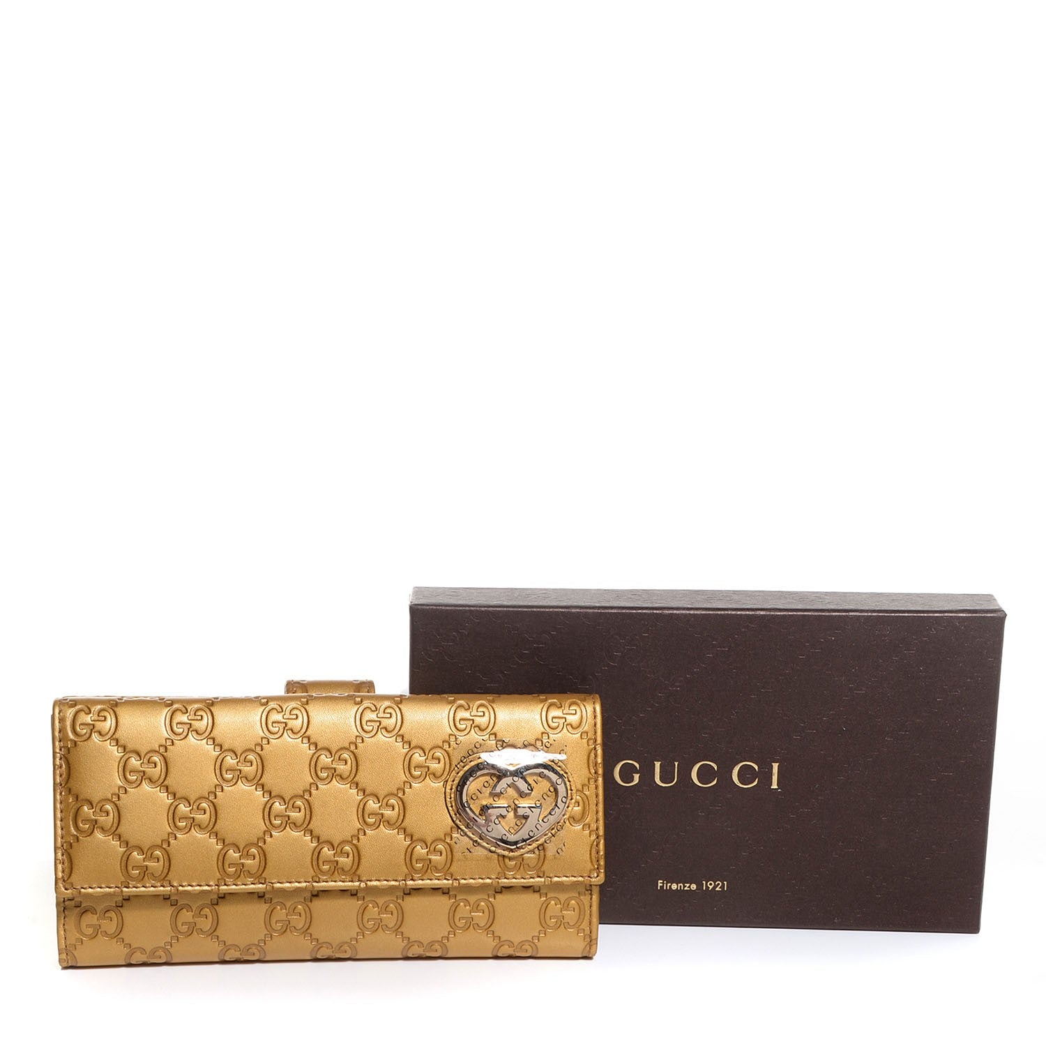 Gucci Metallic Soft Guccissima Lovely Continental Wallet Gold 8 of 8