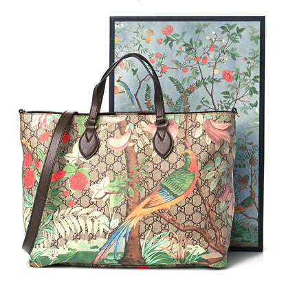 Gucci Soft GG Supreme Monogram Tian Medium Crossbody Tote Beige Multicolor New Acero 12 of 12
