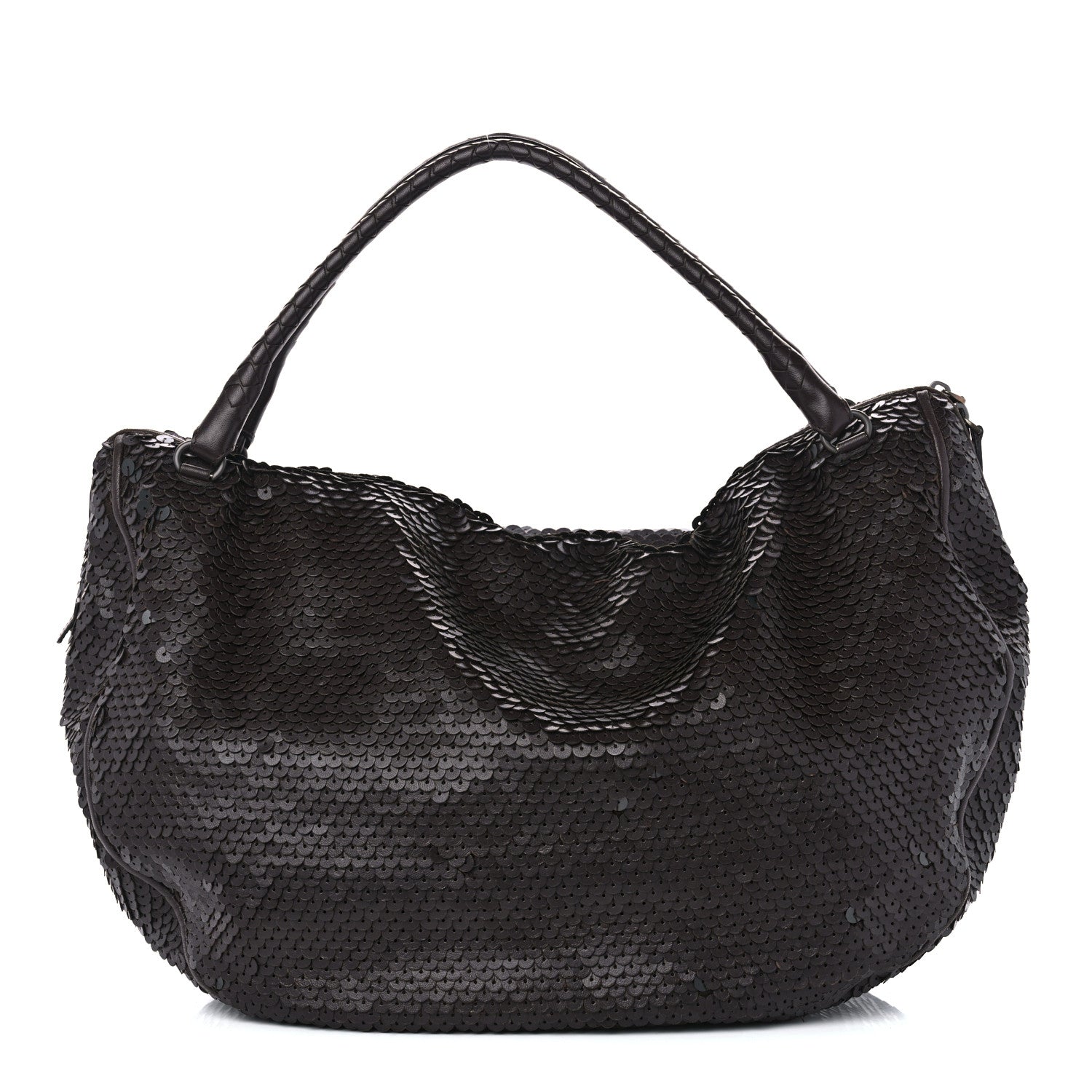 Bottega Veneta Nappa Velours Intrecciato Fuzzy Medium Veneta Hobo Ebano 1 of 11