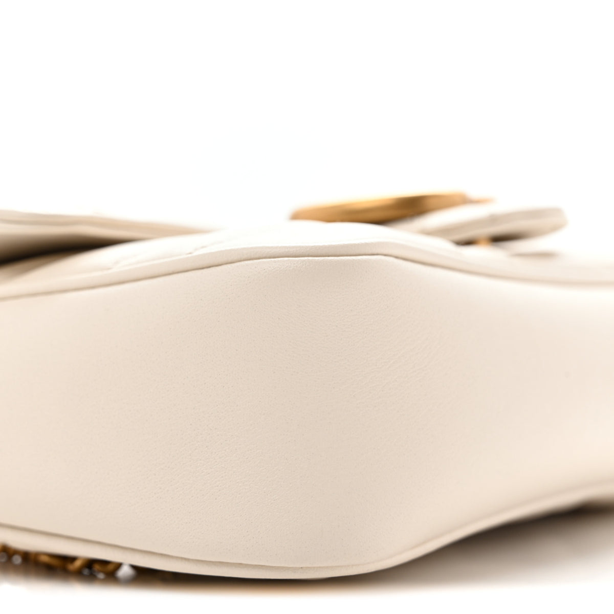 Gucci Calfskin Matelasse Super Mini GG Marmont Shoulder Bag White 9 of 14