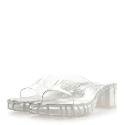 Gucci Rubber Gucci Logo Womens Platform 20/60mm Slide Sandals 37 Transparent 3 of 8