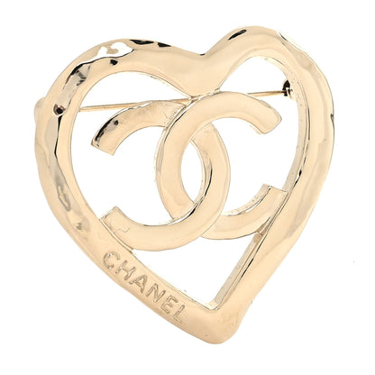 Chanel Metal CC Heart Coco In Love Brooch Gold 1 of 4