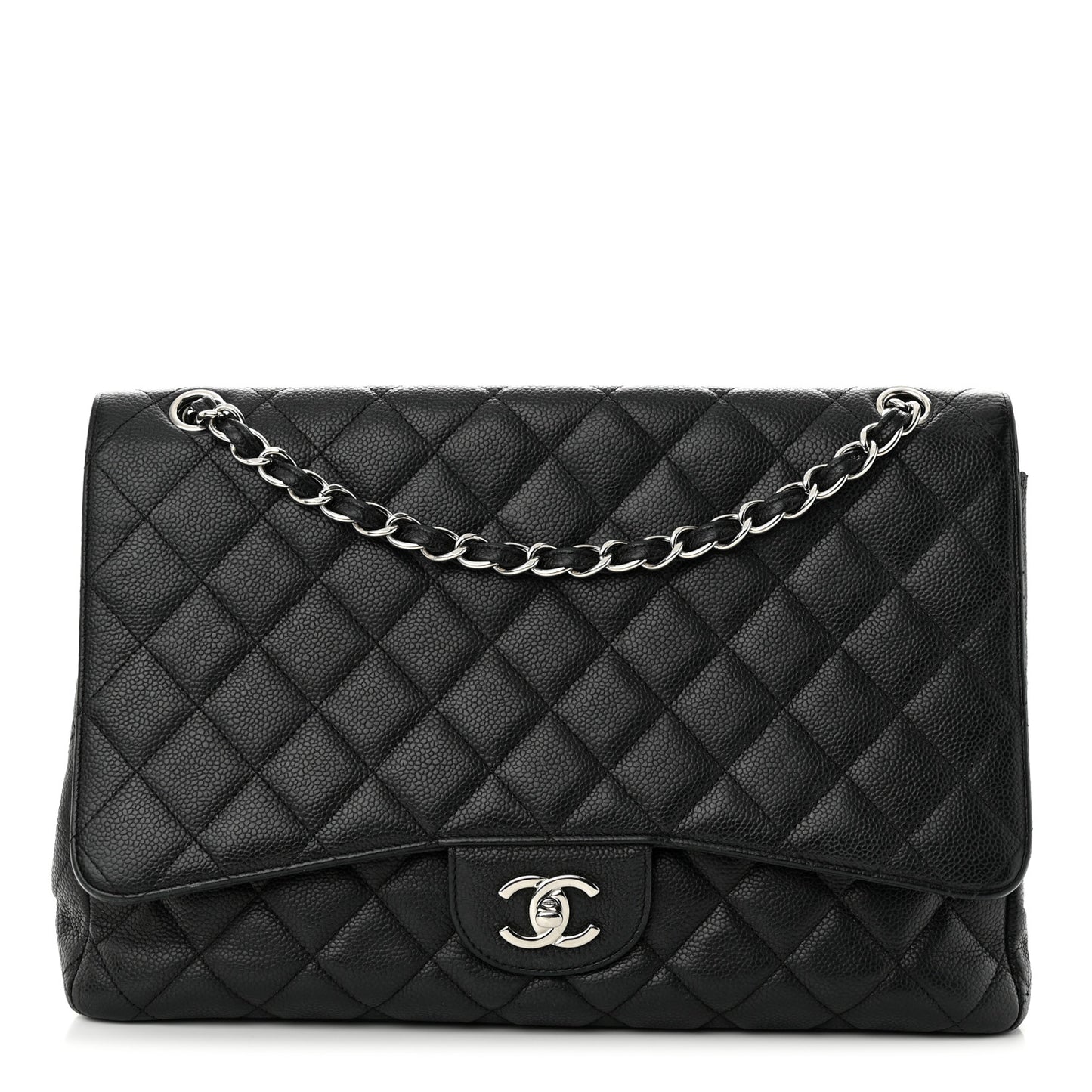 Caviar Quilted Maxi Single Flap Black