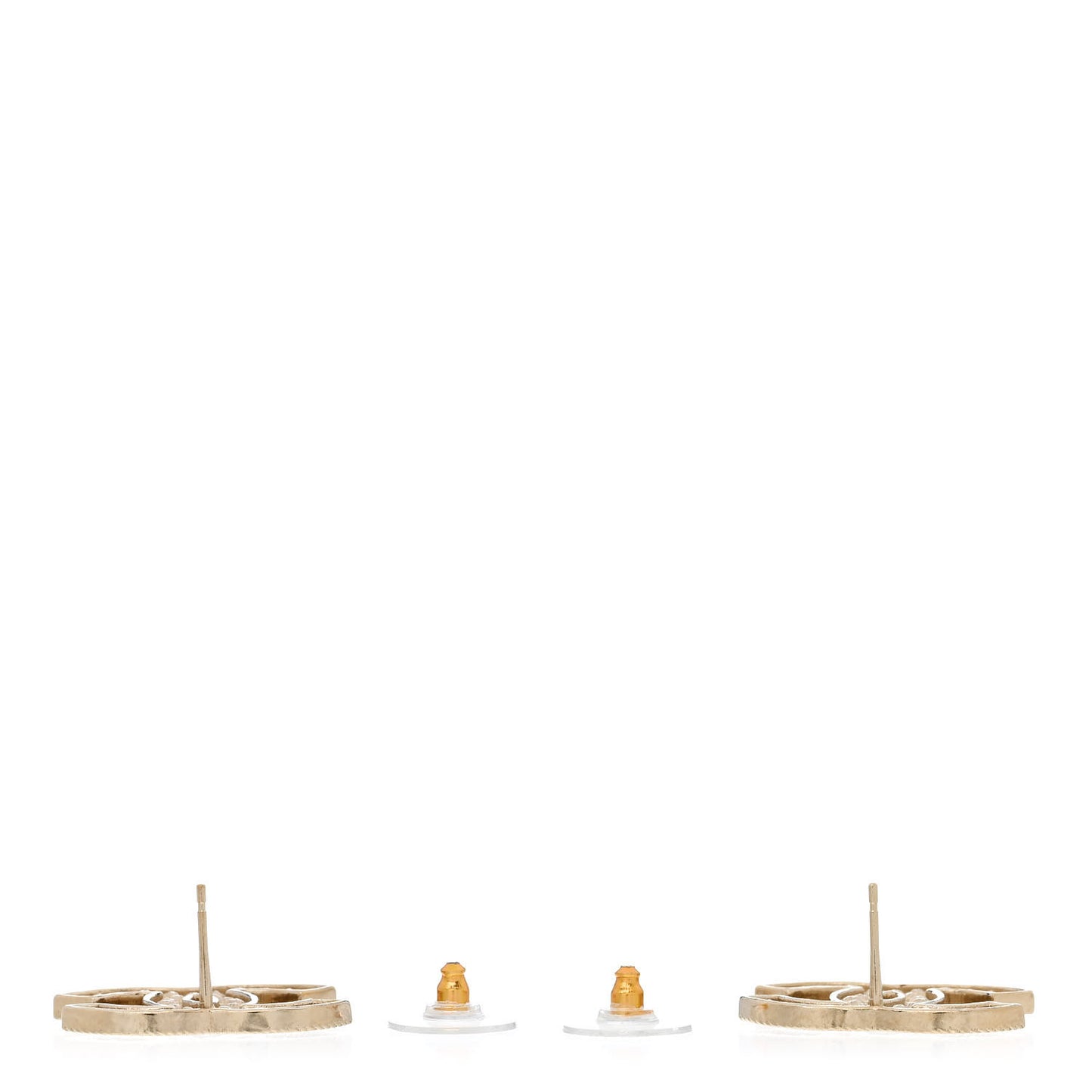 Pearl Crystal Sparkling Pearls CC Earrings Light Gold