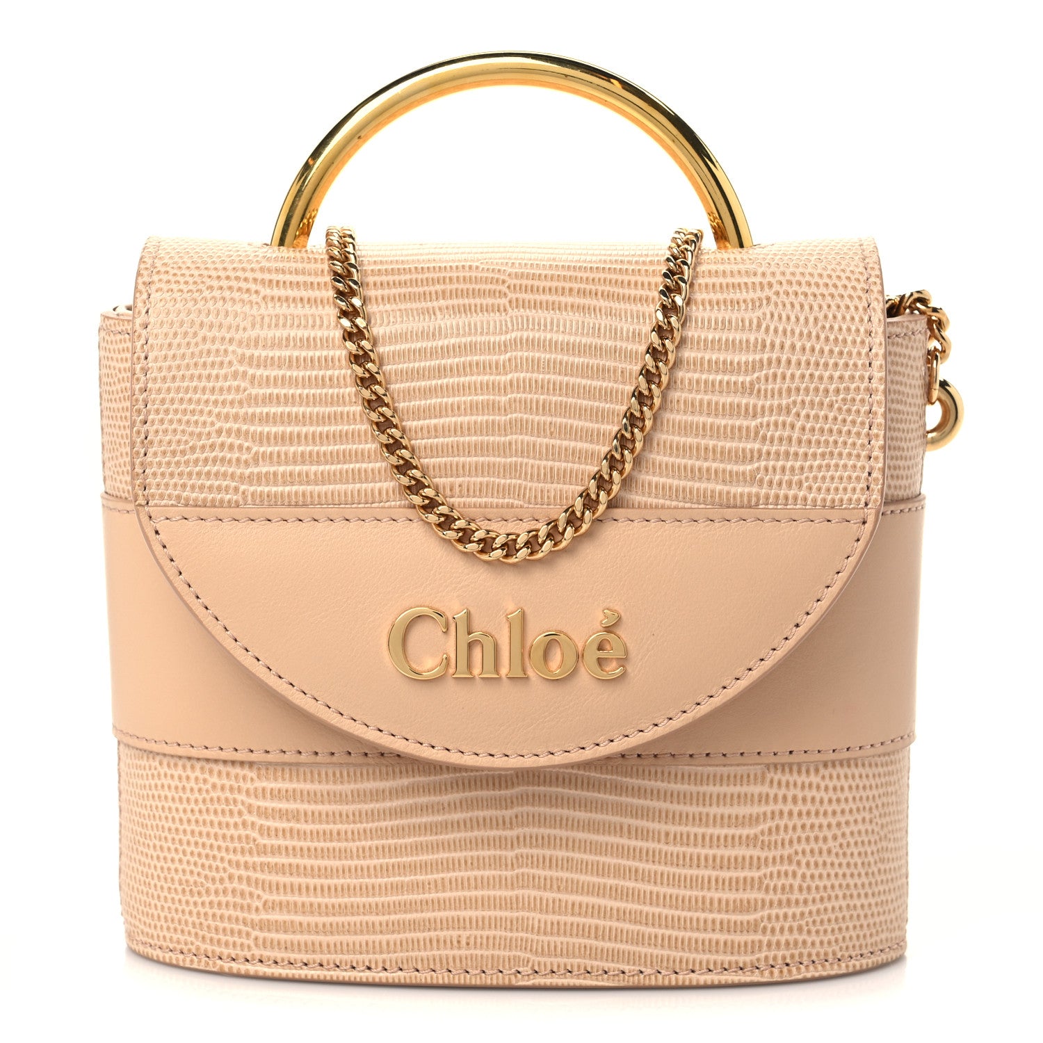 Chloe Calfskin Lizard Embossed Small Aby Lock Delicate Pink 1 of 8