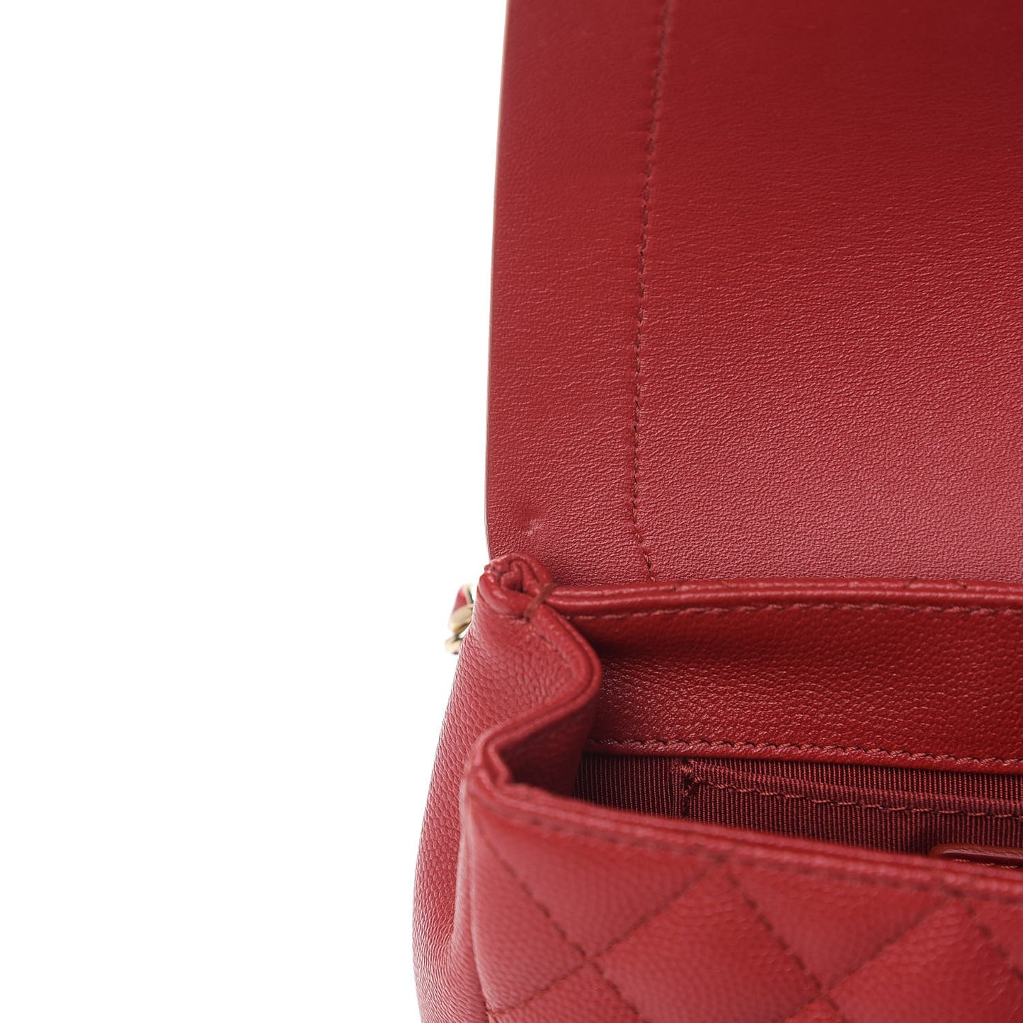 Caviar Quilted Flap Waist Bag Red