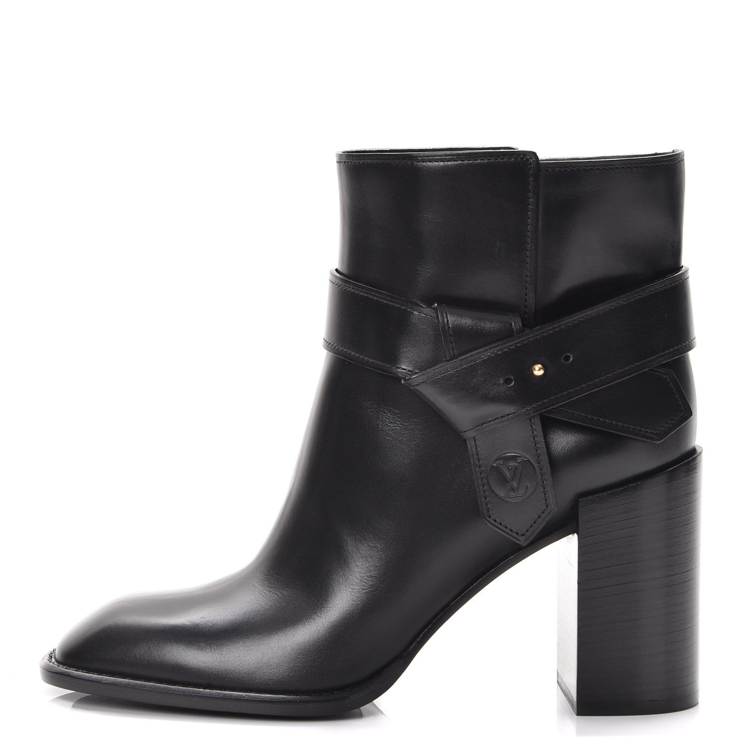 Louis Vuitton Calfskin Belted Ankle Boots 41 Black 1 of 10
