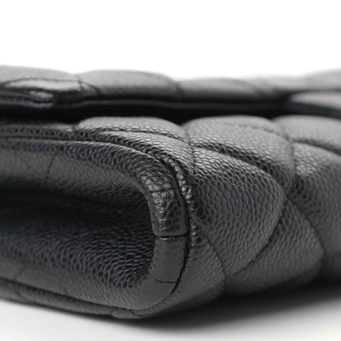 Caviar Quilted Clutch With Chain Flap Black