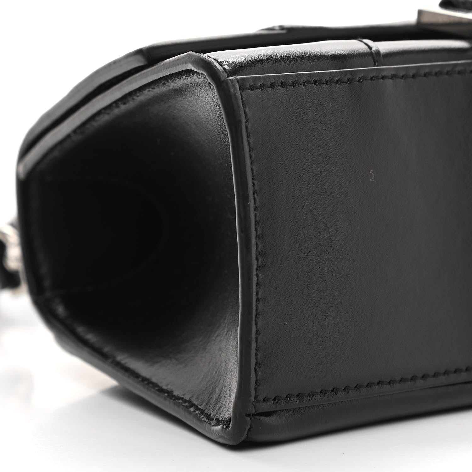 Balenciaga Box Calfskin Graffiti Logo Hourglass Top Handle Bag XS Black Silver 10 of 12