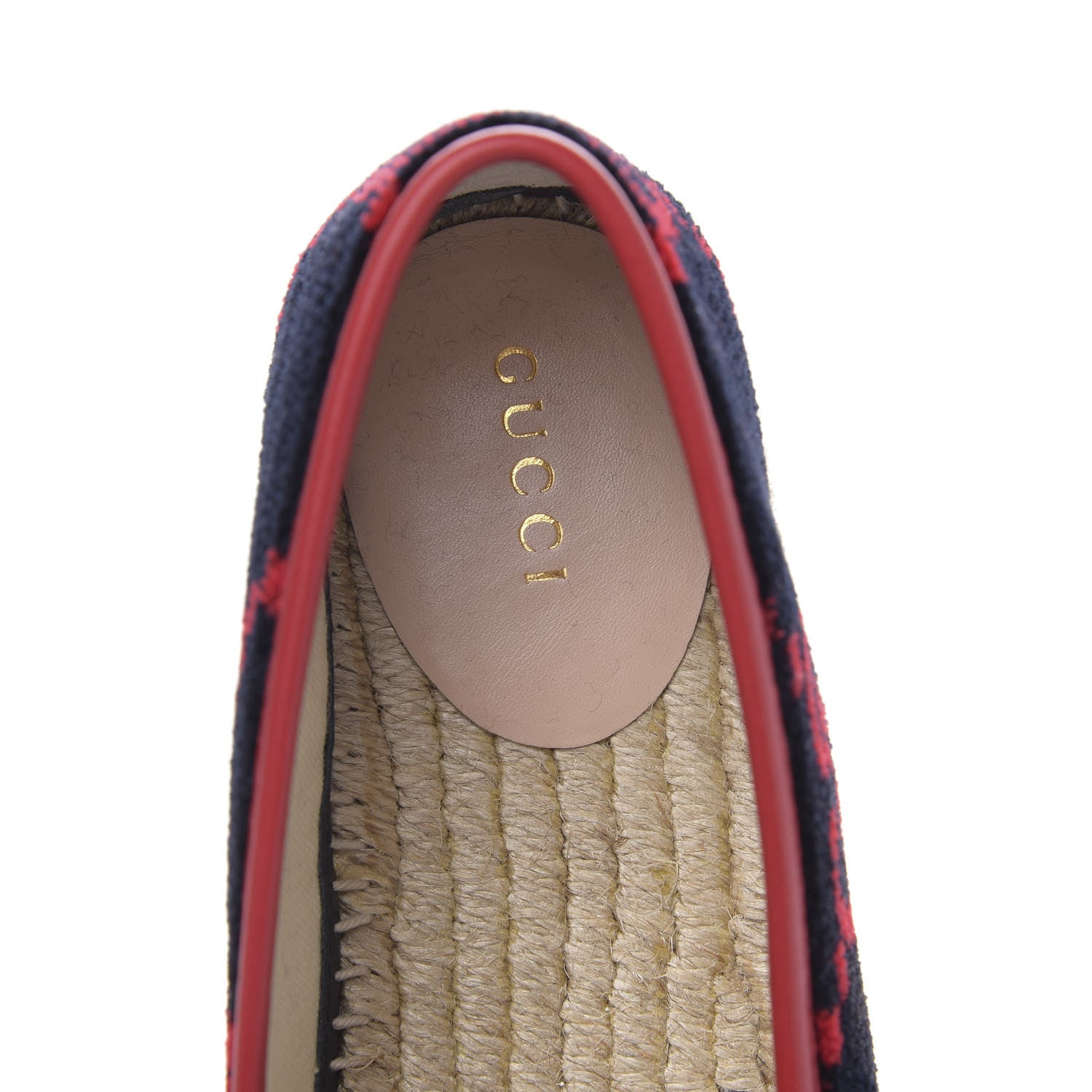 Gucci Terry Cloth GG Monogram Espadrilles 37 Blue Red 6 of 10