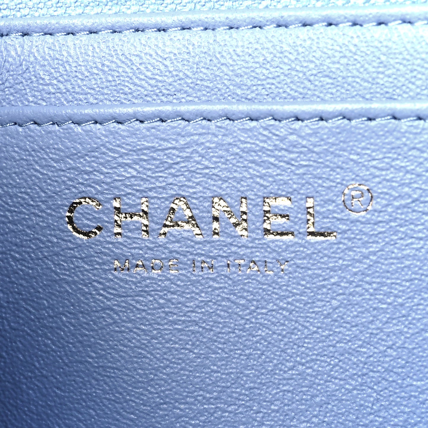 Lambskin Quilted Mini Rectangular Flap Light Blue