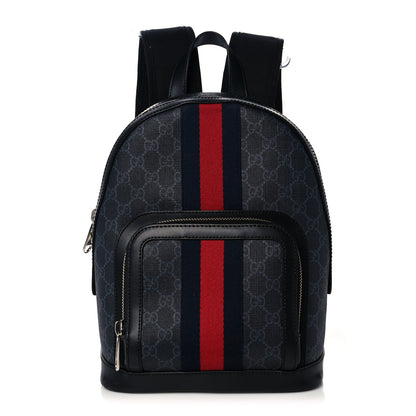 Gucci GG Supreme Monogram Appia Calfskin Web Small Day Backpack Black 1 of 9
