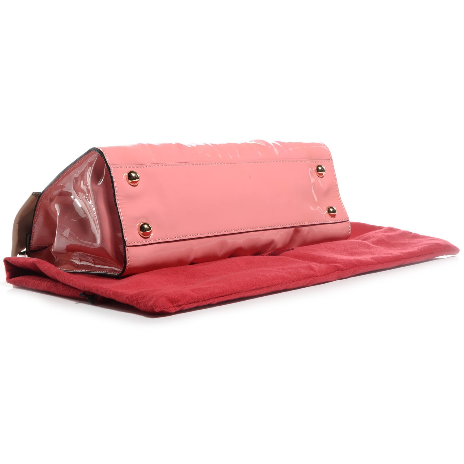 Valentino Garavani Patent Lacca Nappa Medium Aphrodite Bow Satchel Pink Beige 4 of 8